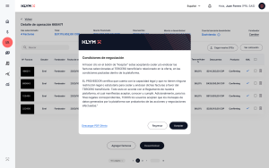 Mira las condiciones de negociación y selecciona Aceptar. Luego, haz clic en Finalizar.